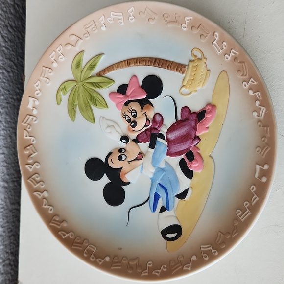 Disney Other - 7" Vintage Disney collectible plate Mickey & Minnie dancing